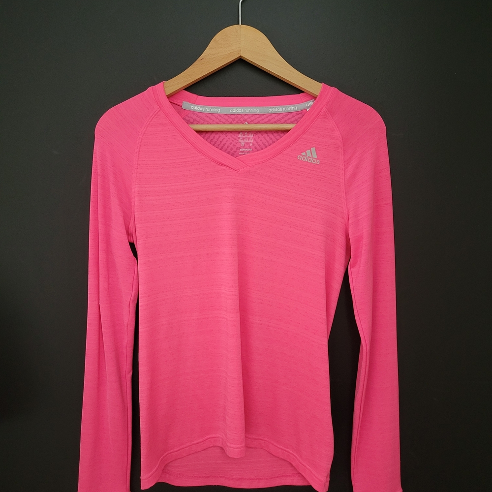 Adidas Women's Vibrant Pink Long Sleeve Tee